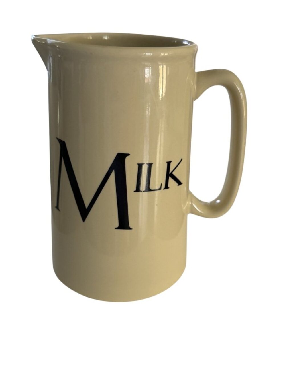 Create by Just Mugs Milk 20 oz Pitcher Creamer Beige Black Double Sided Country